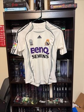 adidas White Real Madrid Benq Semens Kids Jersey- David Beckham